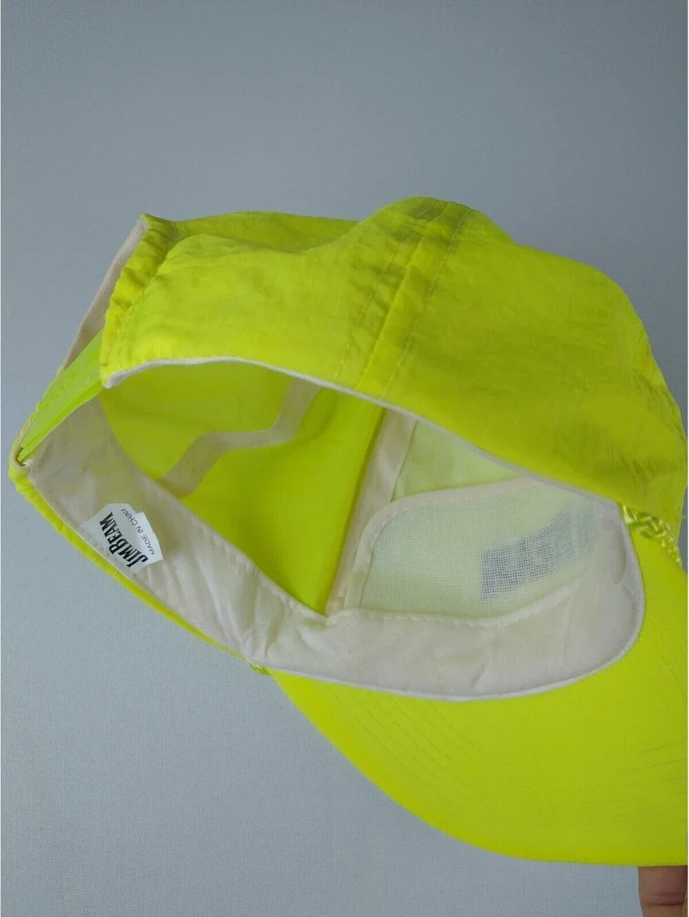 Vintage 90's Neon Yellow Cap, Nylon, Jim Beam Embroidery